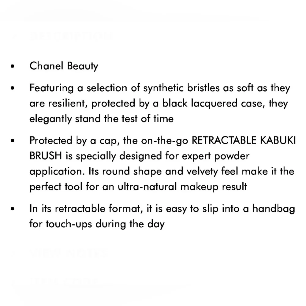 CHANEL BEAUTY Pinceau Kabuki Retractable N°108